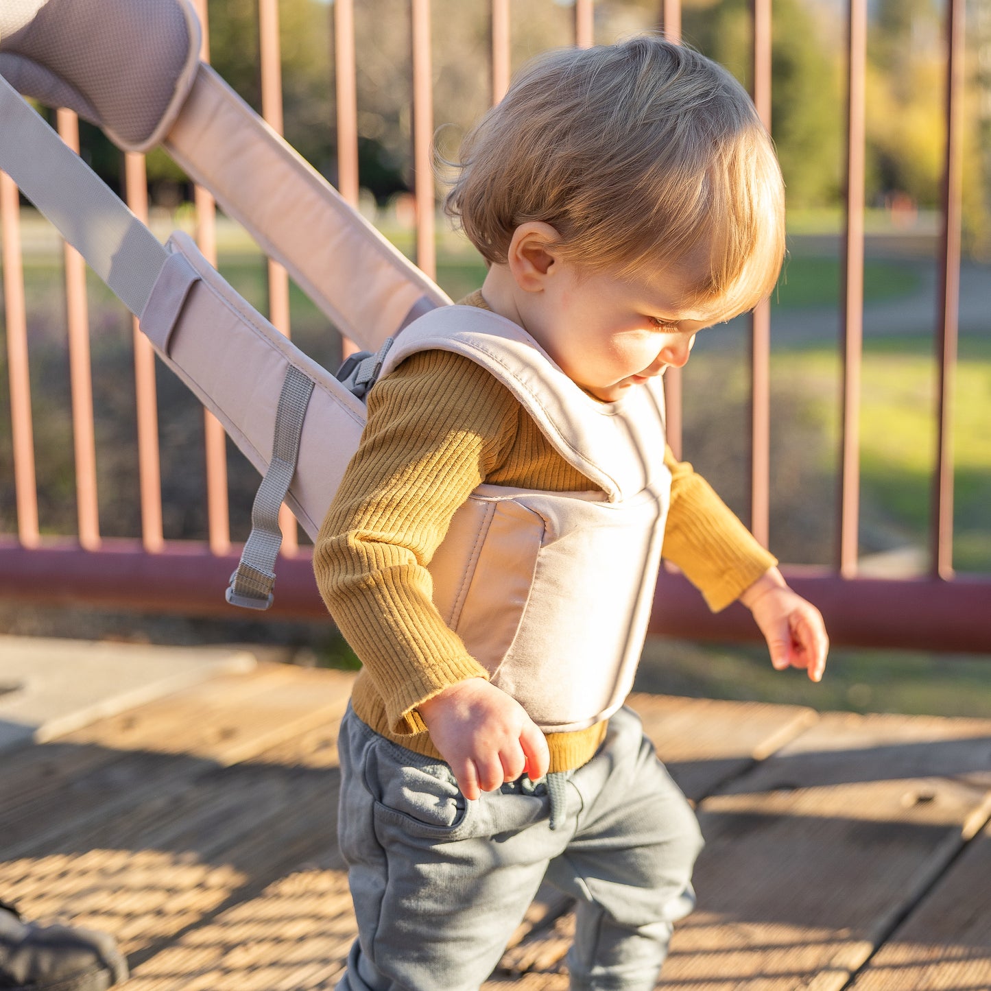 3 in 1 Fabric Baby Walker - Pink Beige